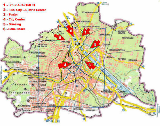 Apartments Kastner Wien - Serviced Apartments Vienna - surroundings map 